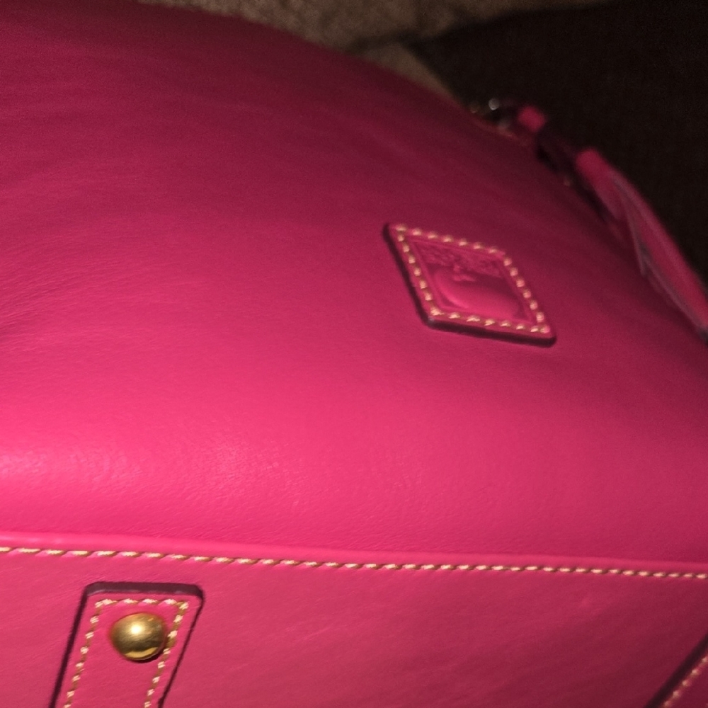 Dooney & Bourke Selina Fuchsia Florentine Leather Crossbody Bag - Picture 11 of 16